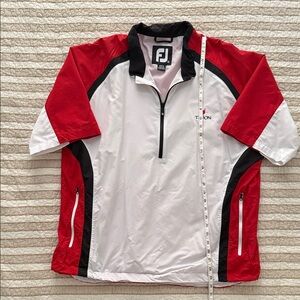 FootJoy White Red Black Short-Sleeve Golf Pullover